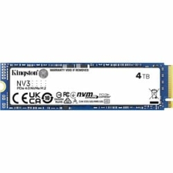 Kingston NV3 4 TB Solid State Drive - M.2 2280 Internal - PCI Express NVMe (PCI Express NVMe 4.0 X4) - Desktop Pc, Notebook Device Supported - 1280 TB Tbw - 1 Each SNV3S/4000G