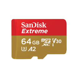 SanDisk 64GB Extreme MicroSDXC Uhs-I Card Sdsqxah-064G-Gn6Mn FFCSAN64GTFSQXAH170