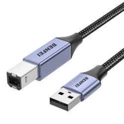Benfei 000406Gy-2M USB Printer Cable, 6.6 Ft/2 Meter USB A To USB B Cable ELEBEN406GY2M