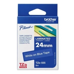 Brother 24mm White On Blue Tze Tape TZE-555