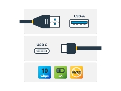 Startech 0.5 M USB To USB-C Cable - M/M - USB 3.1 (10GBPS) - USB A To C 2YR USB31AC50CM