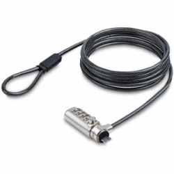 StarTech.com Slim Lock Nano Slot Compatible, 6.6ft (2m) Combination Locking Cable, Desk Anti-Theft Security For Laptop/Notebook Computer - Slim Laptop Lock Compatible W/Nano Security Slot; 6.6ft (2m) Steel Cable - 4-digit Combination - Design W/off-cente