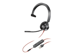 HP Poly Blackwire 3315 Uc , Mono , Corded Headset , 3.5MM & USB-A 76J12AA