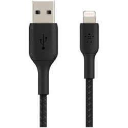 Belkin BOOST CHARGE LIGHTNING TO USB-A BRAIDED CABLE 1M BLACK (CAA002BT1MBK)