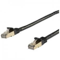 Startech Cable - Black Cat6A Ethernet Cable 7 m CAT6a Ethernet Cable - 10 Gigabit Shielded Snagless RJ45 100W PoE Patch Cord - 10GbE STP Category 6a Network Cable w/Strain Relief - Black Fluke Tested UL/TIA Certified 6Aspat7Mbk