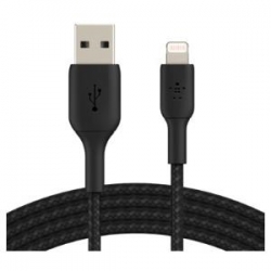Belkin BOOSTCHARGE LIGHTNING TO USB-A BRAIDED CABLE 2M BLACK (CAA002BT2MBK)