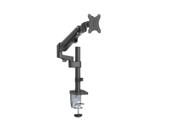 Brateck Single Monitor Heavy-Duty Aluminum Gas Spring Monitor Arm Fit Most 17" - 35" Monitors Up To12kg Per Screen Vesa 75x75/100x100 LDT47-C012N