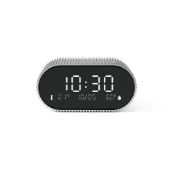 Lexon Ray Clock Lcd Alarm Clock With Temperature / Humidity Display - Alu Polish LD-LR155RA3