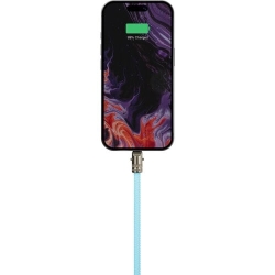 Tether Usb-c To C Lanyard Data And Charge Cable 60W 480Mbps - 1.2M Aqua Atccly-aq