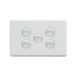 4C | Classic 5 Gang Switch 250V 16AX - Horizontal 040.000.0293