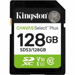 Kingston Canvas Select Plus 128 Gb Class 10/Uhs-I (U1) V10 Sdxc - 1 - 150 MB/s Read SDS3/128GB