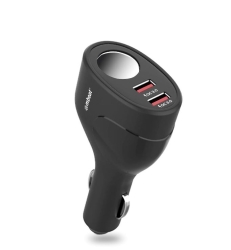 （Ls） Mbeat® Gorilla Power Dual Port QC3.0 Car Charger And Cigarette Lighter Extender Features Built-in Over Heat Package MB-CHGR-C18