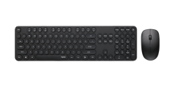 Rapoo Wireless Stylish, Spill-Resistant, Retro Style Round Key, 1000DPI, 2.4G Connection, 10M Range, Nano Receiver, Optical Mouse & Keyboard Black X260S-BLACK