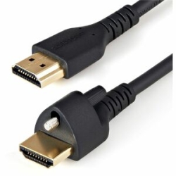 StarTech.com 3ft (1m) Hdmi Cable With Locking Screw, 4K 60Hz Hdr High Speed Hdmi 2.0 Cable With Ethernet, Secure Locking Connector, M/M - Cable For Audio/Video Device, Tv, Projector, Switch - First End: 1 X 19-pin Hdmi 2.0 Digital Audio/Video - Male - Se