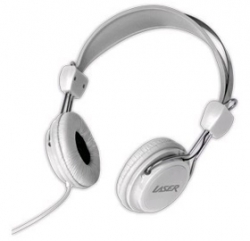 Laser Ao-headk-wt Headphones Stereo Kids Friendly Colourful White