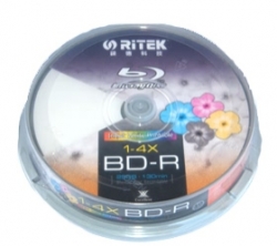 Ritek Blu-ray Bd-r 2x 25gb 130min White Top Printable 10pcs Bmdritblu2xrc10