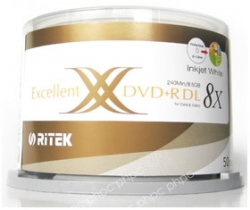 Ritek Ridata Dvd+r Double Layer 8x Whitetop Printable 50pcs Bmdritdual50d+r_b