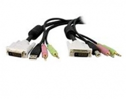 Startech 3m 4-in-1 Usb Dual Link Dvi-d Kvm Switch Cable W/ Audio & Microphone Dvid4n1usb10