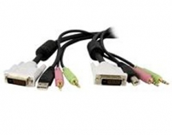 Startech 1.5m 4-in-1 Usb Dual Link Dvi-d Kvm Switch Cable W/ Audio & Microphone Dvid4n1usb6