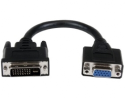 Startech 8in Dvi To Vga Cable Adapter - Dvi-i Male To Vga Female Dongle Adapter Dvivgamf8in