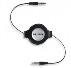 Belkin Ipodiphone/ Mp3 Retractable Car Stereo Cable 3.5mmblack 5 Yr Warranty F3x1980-4.5-blk