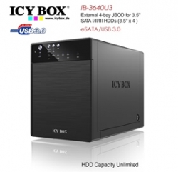 Icy Box Ib-3640su3 External 4-bay Jbod System For 3.5 Inch Sata Hdds Hddicy3640su3