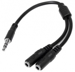 Startech Slim Stereo Splitter Cable - 3.5mm Male To 2x 3.5mm Female - MUY1MFFS