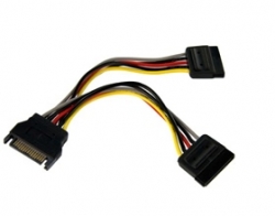 Startech 6in Sata Power Y Splitter Cable Adapter - M/ F - 6in Sata Power Y Cable - 6in Sata Power