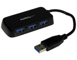 Startech Portable 4 Port Superspeed Mini Usb 3.0 Hub (black) - Four Port Mini Usb Hub - External