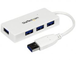 Startech Portable 4 Port Superspeed Mini Usb 3.0 Hub (white) - Four Port Mini Usb Hub - External