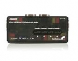 Startech 4 Port Black Usb Kvm Switch Kit With Cables And Audio Sv411kusb