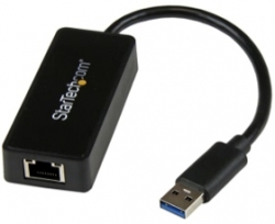 Startech Usb 3.0 To Gigabit Ethernet Adapter Nic With Usb Port (black) - Usb 3.0 Nic - 10/ 100/