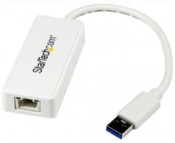 Startech Usb 3.0 To Gigabit Ethernet Adapter Nic With Usb Port (white) - Usb 3.0 Nic - 10/ 100/