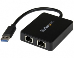 Startech Usb 3.0 To Dual Port Gigabit Ethernet Adapter Nic W/ Usb Port - Usb 3.0 Lan Adapter -