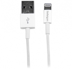Startech 1m 3ft White Apple 8-pin Slim Lightning To Usb Cable For Iphone Ipod Ipad - Thin Apple USBLT1MWS