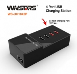 Winstars 4 Port Usb Ac (saa Approval) Charge Station ( Include 2 X 2.4a Fast Charging Port) Usbwin1042pac