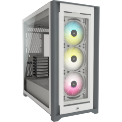 Corsair iCUE 5000X RGB Tempered Glass Mid-Tower Smart Case, White (CC-9011213-WW)