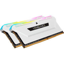 Corsair VENGEANCE RGB PRO SL 32GB (2x16GB) DDR4 DRAM 3600MHz C18 Memory Kit – White (CMH32GX4M2D3600C18W)