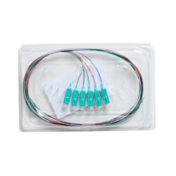 Fibre Pigtail SC OM4 Multimode 2m - 6 pack Rainbow - Aqua Connector | Backward Compatible With OM3 015.012.1411