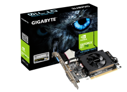 Gigabyte nVIDIA GeForce GT710 2GB DDR3Core Clock: 954MHz, 1x HDMI/ 1x DVI/ 1x VGA, Max Resolution: 4096 x 2160, Recommended: 300W - Low Profile Brackets Included GV-N710D3-2GL-V2