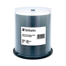 Verbatim 95254 CD Recordable Media - CD-R - 52x - 700 MB - 100 Pack Spindle - Printable - Thermal Printable 95254