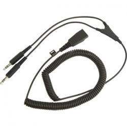 Jabra (8734-599) Cord - QD to 2x3.5mm, 2m Curly