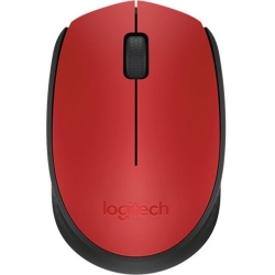 Logitech M171 Mouse - Radio Frequency - USB - Red, Black - Wireless - 1000 dpi - Scroll Wheel - Symmetrical 910-004657