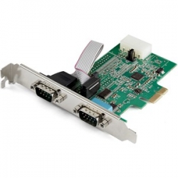 Startech 2-Port PCI Express RS232 Serial Adapter Card PEX2S953 - 16950 UART - 256-byte FIFO Cache - ASIX AX99100 - Full Profile Bracket - Replacement for PEX2S952