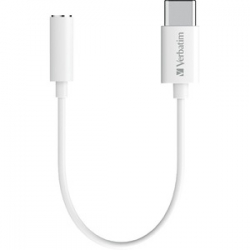 Verbatim Usb-C To 3.5Mm Headphone Jack 10Cm - White 66588