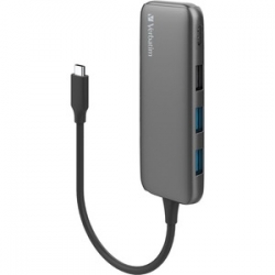 Verbatim Usb-C Hub With 2X Usb 3.0 1X Usb 2.0 1X Usb C Port - Space Grey 66603