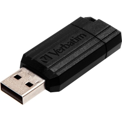 Verbatim PinStripe 64 GB USB 2.0 Flash Drive - Black - 2 Year Warranty 66781