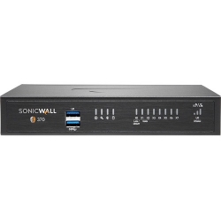 SonicWall TZ370 Network Security/Firewall Appliance - 3 Year Secure Upgrade Plus Essential Edition - 8 Port - 10/100/1000Base-T - Gigabit Ethernet - DES, 3DES, MD5, SHA-1, AES (128-bit), AES (192-bit), AES (256-bit) - 8 x RJ-45 - Desktop, Rack-mountab 02-