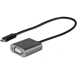 Startech.Com USB C to VGA Adapter - 1080p USB Type-C to VGA Adapter Dongle - USB-C (DP Alt Mode) to VGA Monitor/Display Video Converter - Thunderbolt 3 Compatible - 12IN Long Attached Cable CDP2VGAEC