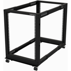 Startech.Com 19 Inch 15U Open Frame Rack - 4 Post - 22-40 Adjustable Depth - 1200 lb. Capacity w/ Casters and Cable Hooks (4POSTRACK15U)